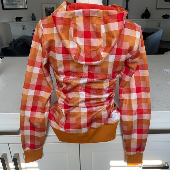 Burton Colombo Dry/Ride LS Fleece Lined Zip Up Check Print Hoodie Gold Orange S - Picture 10 of 12
